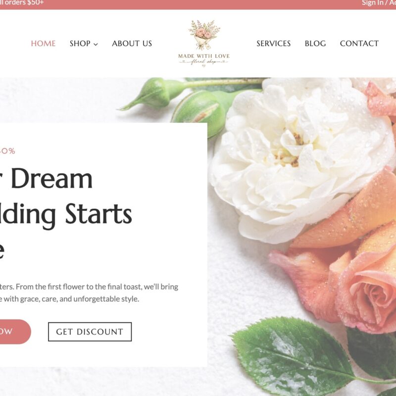 Floral Shop Website: online store included!