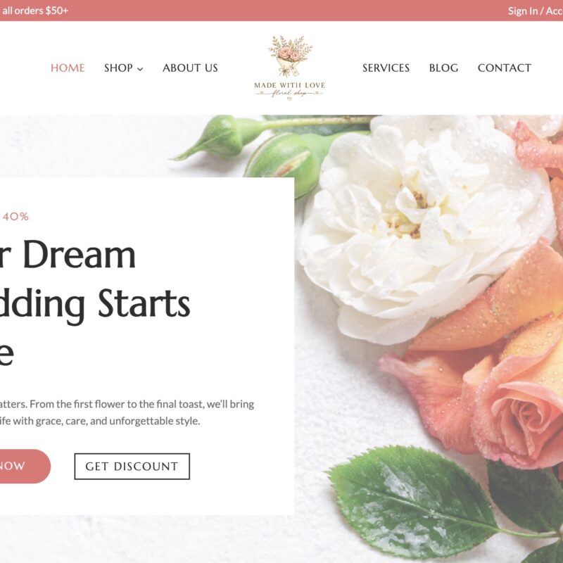 Floral Shop Website: online store included!