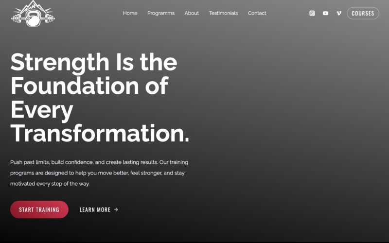 Fitness Center Website