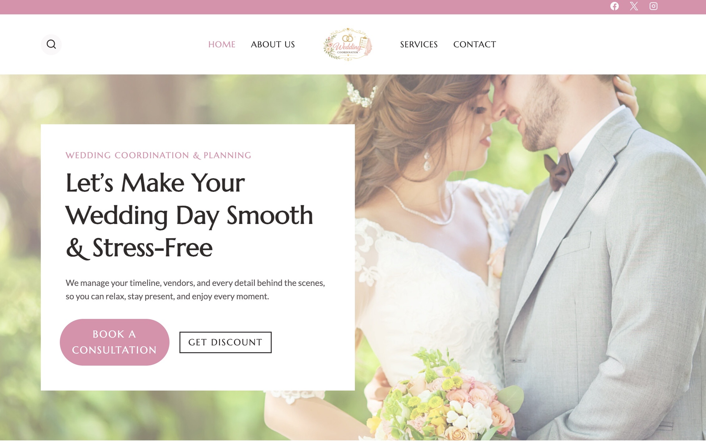 Wedding Coordinator Website