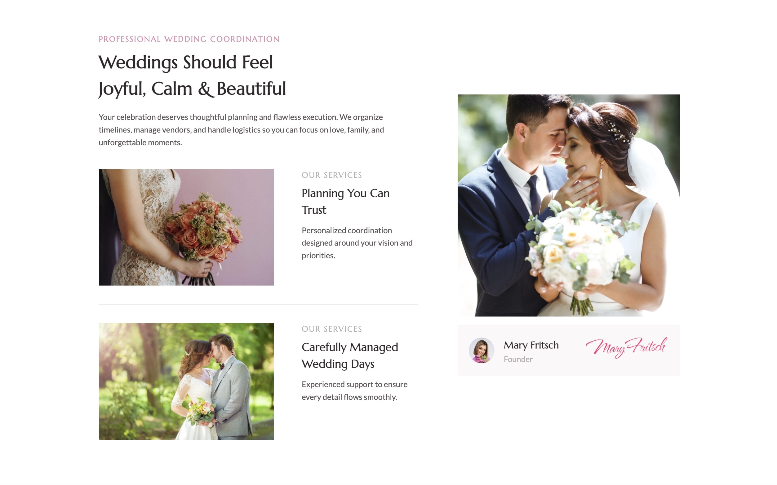Wedding Coordinator Website - Image 5