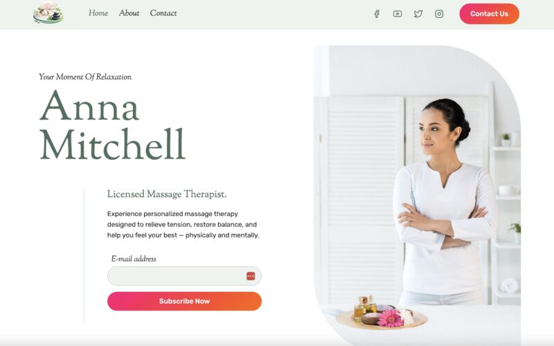 Massage Therapist Website