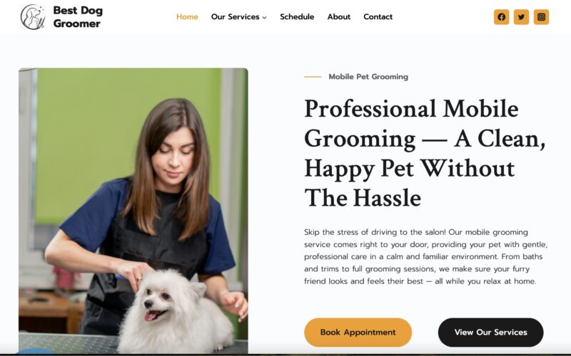 Mobile Grooming Services Website